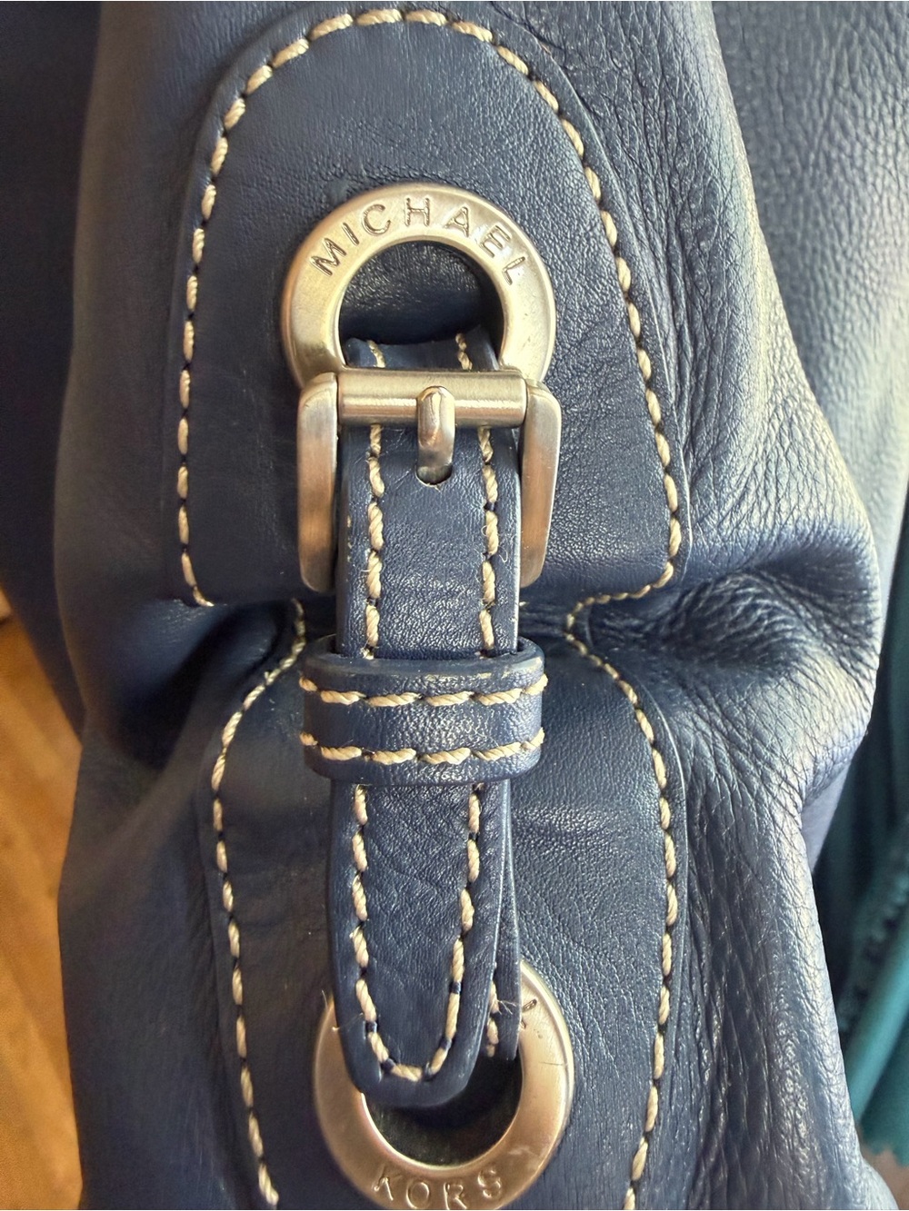 Michael Kors Navy Leather Shoulder Hobo Bag - Women - Picture 3 of 7
